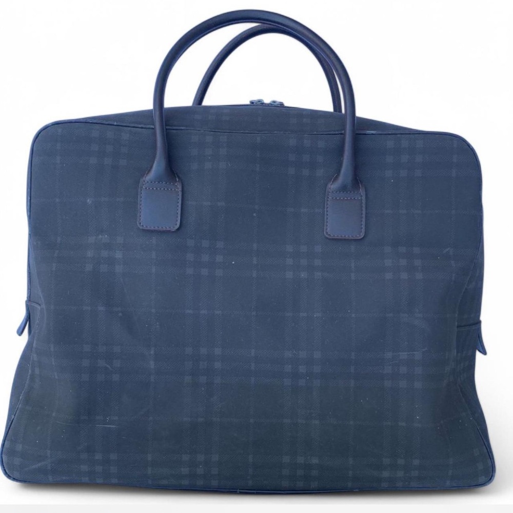 BURBERRY Plaid Coated Canvas Travel Bag